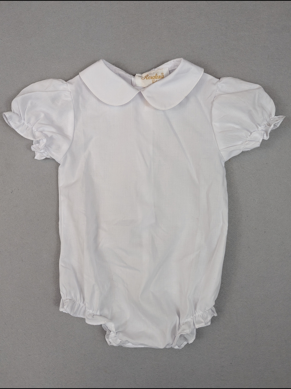 Rosalina Collections Romper White Peter Pan Collar Baby Girl Size 9 months
